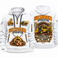Tigercat 620H Skidder Operator quarter zip hoodie in White, front and back views, sample YOUR NAME and SINCE 2000 artwork