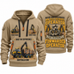 Ponsse Buffalo 8W Forwarder Operator quarter zip hoodie in Khaki, front and back views, sample YOUR NAME and SINCE 2000 artwork