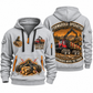 Komatsu 875 8WD Forwarder Operator quarter zip hoodie in Light Grey, front and back views, sample YOUR NAME and SINCE 2000 artwork