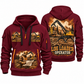 Tigercat 234C Log Loader Operator quarter zip hoodie in Wine Red, front and back views, sample YOUR NAME and SINCE 2000 artwork