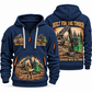 John Deere 2656G Log Loader Operator quarter zip hoodie in Navy, front and back views, sample YOUR NAME and SINCE 2000 artwork