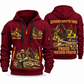 Tigercat H250D with 575 Processor Operator quarter zip hoodie in Wine Red, front and back views, sample YOUR NAME and SINCE 2000 artwork