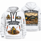 Tigercat 850 with 568 Processor Operator quarter zip hoodie in White, front and back views, sample YOUR NAME and SINCE 2000 artwork
