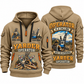 T-MAR Log Champ 550 Yarder Operator quarter zip hoodie in Khaki, front and back views, sample YOUR NAME and SINCE 2000 artwork