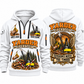 T-MAR Log Champ 650 Yarder Operator quarter zip hoodie in White, front and back views, sample YOUR NAME and SINCE 2000 artwork