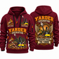 T-MAR Log Champ 650 Yarder Operator quarter zip hoodie in Wine Red, front and back views, sample YOUR NAME and SINCE 2000 artwork