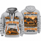 FAE PT300 Forestry Mulcher Operator quarter zip hoodie in Light Grey, front and back views, sample YOUR NAME and SINCE 2000 artwork