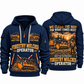FAE PT300 Forestry Mulcher Operator quarter zip hoodie in Navy, front and back views, sample YOUR NAME and SINCE 2000 artwork