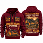 FAE PT300 Forestry Mulcher Operator quarter zip hoodie in Wine Red, front and back views, sample YOUR NAME and SINCE 2000 artwork