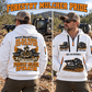 Prinoth Raptor 300 Forestry Mulcher Operator quarter zip hoodie in White, adult lifestyle portrait showing front and back artwork
