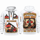 Kalmar DRG450-65S5 Reach Stacker quarter zip hoodie in White, front and back views, sample YOUR NAME and SINCE 2000 artwork