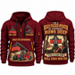 Kalmar DRG450-65S5 Reach Stacker quarter zip hoodie in Wine Red, front and back views, sample YOUR NAME and SINCE 2000 artwork