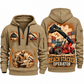 Taylor XRS-9972 Reach Stacker quarter zip hoodie in Khaki, front and back views, sample YOUR NAME and SINCE 2000 artwork