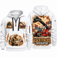 Taylor XRS-9972 Reach Stacker quarter zip hoodie in White, front and back views, sample YOUR NAME and SINCE 2000 artwork