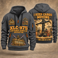 Taylor XLC-975 Container Handler quarter zip hoodie in Gray, front and back views, sample YOUR NAME and SINCE 2000 artwork
