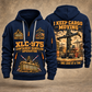 Taylor XLC-975 Container Handler quarter zip hoodie in Navy, front and back views, sample YOUR NAME and SINCE 2000 artwork