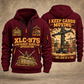 Taylor XLC-975 Container Handler quarter zip hoodie in Wine Red, front and back views, sample YOUR NAME and SINCE 2000 artwork