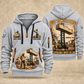 Hyster H1050XD-CH5 Container Handler quarter zip hoodie in Light Grey, front and back views, sample YOUR NAME and SINCE 2000 artwork