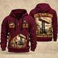 Hyster H1050XD-CH5 Container Handler quarter zip hoodie in Wine Red, front and back views, sample YOUR NAME and SINCE 2000 artwork