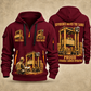Kalmar Hybrid Straddle Carrier - Maher Configuration quarter zip hoodie in Wine Red, front and back views, sample YOUR NAME and SINCE 2000 artwork