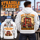 Kalmar AutoStrad Hybrid Straddle Carrier - TraPac Configuration quarter zip hoodie in White, adult lifestyle portrait showing front and back artwork