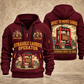 Kalmar AutoStrad Hybrid Straddle Carrier - TraPac Configuration quarter zip hoodie in Wine Red, front and back views, sample YOUR NAME and SINCE 2000 artwork