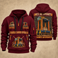Konecranes Noell Hybrid Straddle Carrier - PNCT Configuration quarter zip hoodie in Wine Red, front and back views, sample YOUR NAME and SINCE 2000 artwork