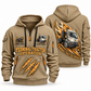 Kalmar Ottawa T2 4x2 Terminal Tractor quarter zip hoodie in Khaki, front and back views, sample YOUR NAME and SINCE 2000 artwork