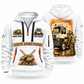 Capacity TJ 5000 Terminal Tractor quarter zip hoodie in White, front and back views, sample YOUR NAME and SINCE 2000 artwork