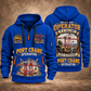 Liebherr STS 69 m Port Crane - PNCT Configuration quarter zip hoodie in Blue, front and back views, sample YOUR NAME and SINCE 2000 artwork