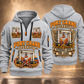 Konecranes Hybrid RTG Port Crane - Savannah Configuration quarter zip hoodie in Light Grey, front and back views, sample YOUR NAME and SINCE 2000 artwork