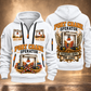 Konecranes Hybrid RTG Port Crane - Savannah Configuration quarter zip hoodie in White, front and back views, sample YOUR NAME and SINCE 2000 artwork
