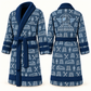 Personalized Railroader Bathrobe blue front and back