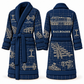 Personalized Railroader Bathrobe - Blueprint Workshop blue front and back view