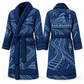 Personalized Railroader Bathrobe - Contour Lines blue front and back view