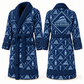 Personalized Railroader Bathrobe - Diamond Emblems blue front and back view