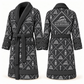 Personalized Railroader Bathrobe - Diamond Emblems slate front and back view