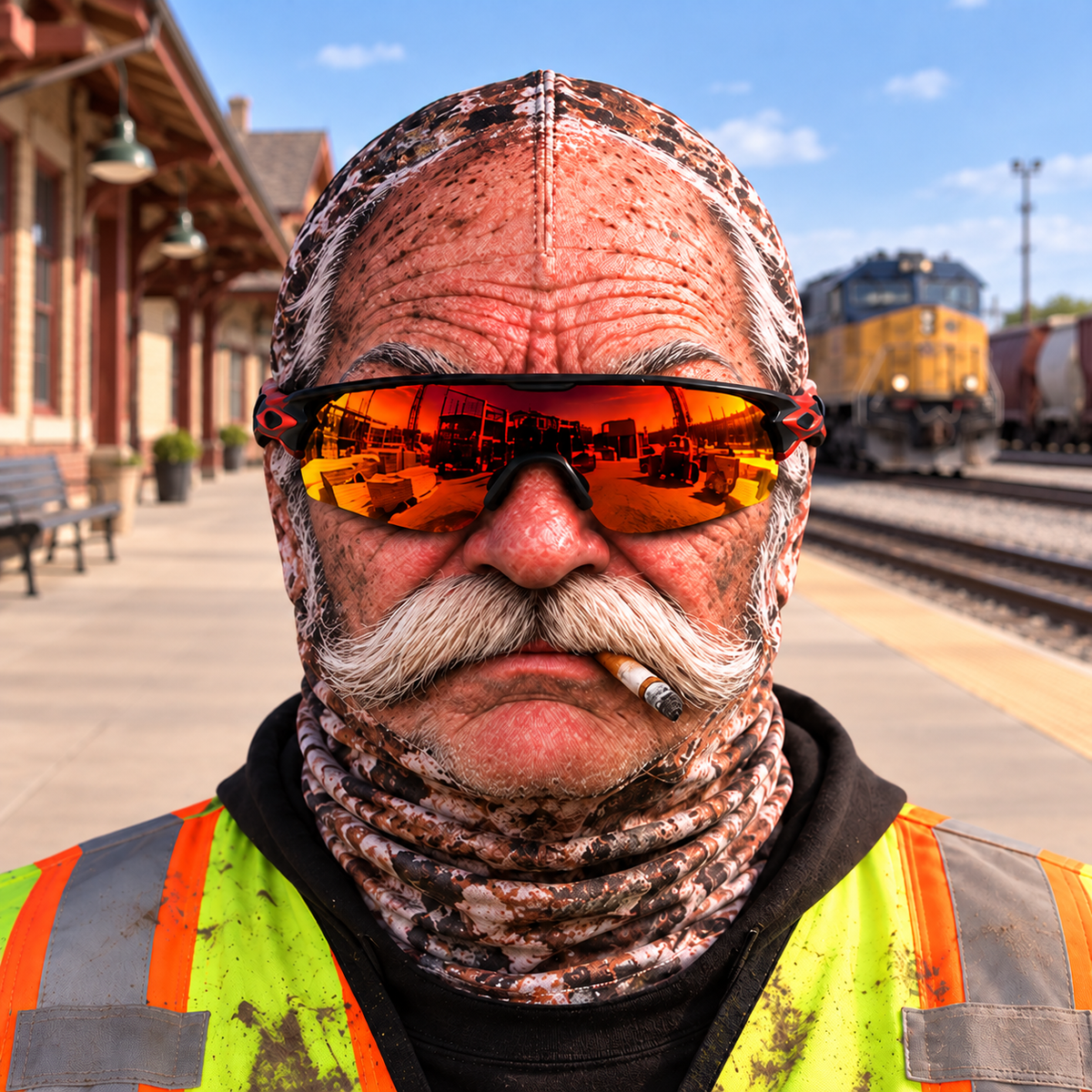 Railroader funny face balaclava - Style 1