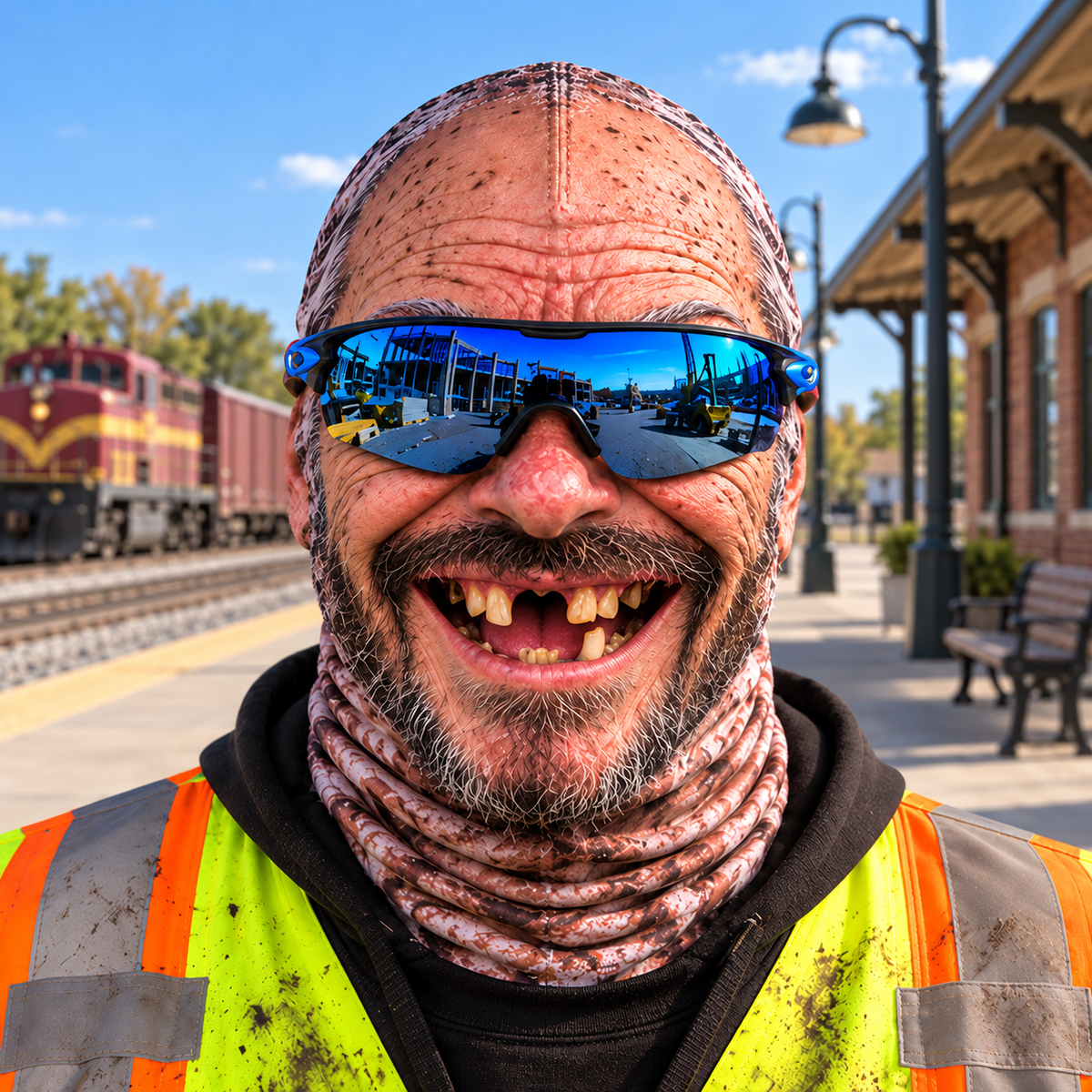 Railroader funny face balaclava - Style 2