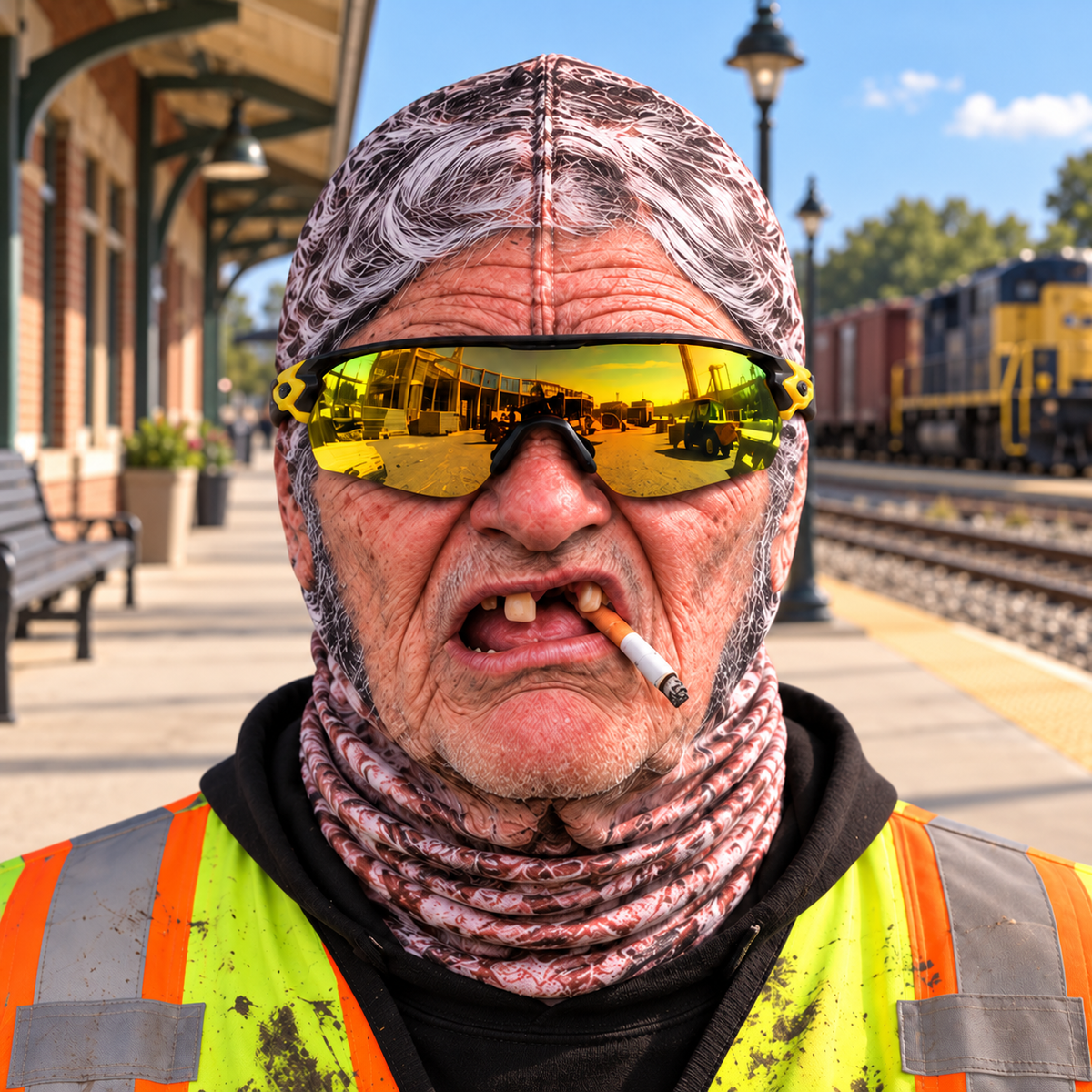 Railroader funny face balaclava - Style 3