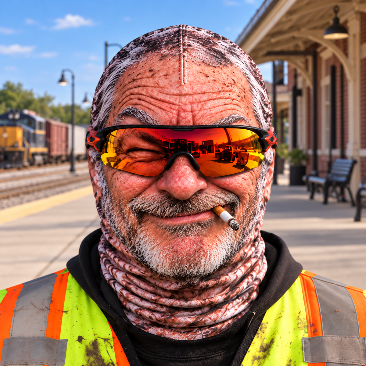 Railroader funny face balaclava - Style 4