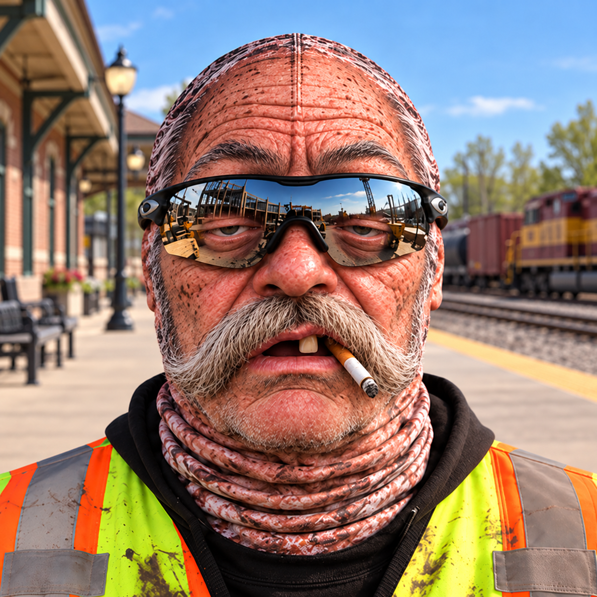 Railroader funny face balaclava - Style 8