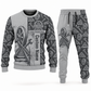 railroader occupation-themed sweater and jogger combo lightgray color with name and company artwork