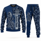 railroader occupation-themed sweater and jogger combo navy color with name and company artwork