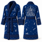 Personalized Railroader Bathrobe - Night Shift blue front and back view