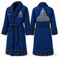 Personalized Railroader Bathrobe - Signature Silhouette blue front and back view