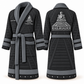 Personalized Railroader Bathrobe - Signature Silhouette slate front and back view