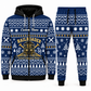 railroader navy Winter Snowflake full-zip hoodie and jogger combo with Custom Name and Custom Company Name