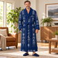 Personalized Railroader Bathrobe - Workbench Stripes lifestyle view