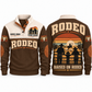 Raised on Rodeo personalized bull riding rodeo sports sweatshirt in Brown – RDO03